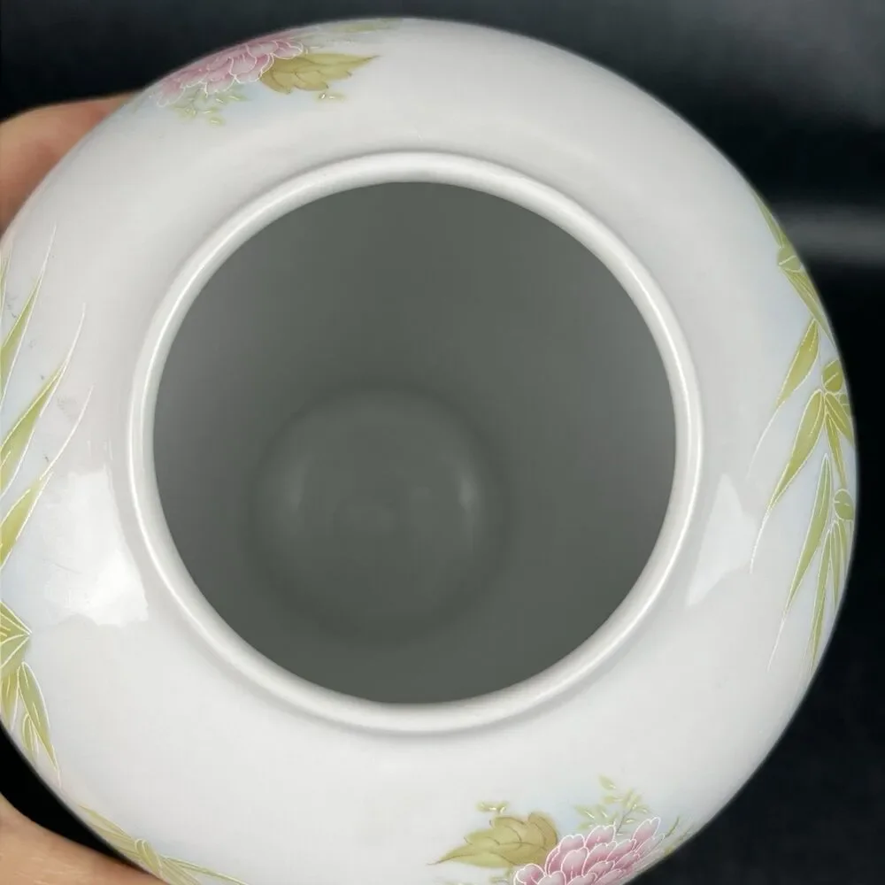 VTG Porcelanas Encarnacao Limoges Portugal Floral Vase 6.5” No 602 Chinoiserie